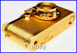 1/2 Scale 24 carat gold-plated miniature Leica IIIF. Minty