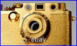 1/2 Scale 24 carat gold-plated miniature Leica IIIF. Minty