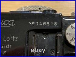 1934 Vintage Leica 111F, (146518) black with Elmar F50 lens, superb leather case