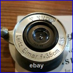 1936 Leica IIIa Camera #217031 1941 3.5cm Elmar 581663 & 1943 5cm Elmar 593600