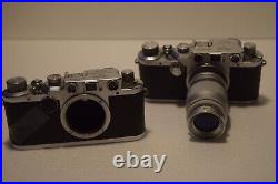 1947- Two Leica IIIc bodies One Leica 9cm Telephoto Lens Germany