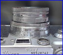 1951 Leitz Leica IIIf Camera with Summitar 50mm f/2.0 fast Lens & Accessories RARE