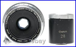 Canon Rangefinder RF Camera Lens 2.8/28mm Leica Screw Mount withViewing Lens