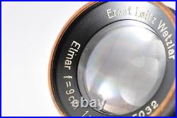 EXC++? Leica 9cm F/4 Leitz Elmar Black 90mm Vintage M39 Screw Mount Lens