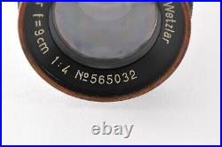 EXC++? Leica 9cm F/4 Leitz Elmar Black 90mm Vintage M39 Screw Mount Lens