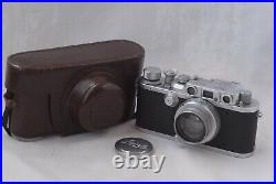 EXC Leica IIIB SM Camera #289535 with 50mm F/2.0 Summar Lens Leather Case 3B