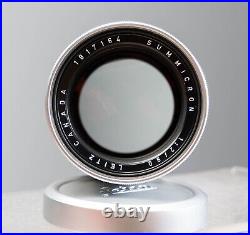 Exc++ Leitz Leica Canada 90mm F2 Summicron M Silver 1960 Version 1 Vintage Glass