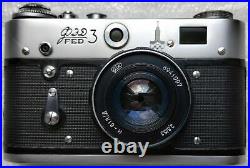 FED-3full working USSR Russian Leica Copy RF 35 mm Film Camera 062033