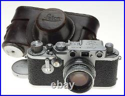 Just Serviced LEICA IIIf Leitz 3f Rangefinder camera Summicron f=5cm 12 CLA'd