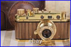 LEICA D. R. P. Art Camera with Leitz Elmar Lens Vintage 35mm Golden color /FED Based