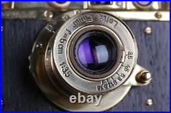LEICA D. R. P Vintage Film Camera +Lens Elmar f3.5/50mm GOLD FED Zorki Copy
