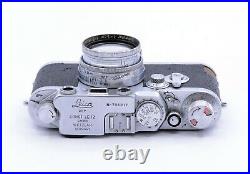 LEICA IIF RED DIAL DELAYED ACTION 35mm FILM CAMERA WITH SUMMITAR 5cm F/2 LENS