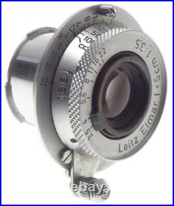 LEICA IIIb M39 RANGE FINDER CAMERA ELMAR f=5cm 13.5 LENS 3.5/50mm HOOD UVa CASE