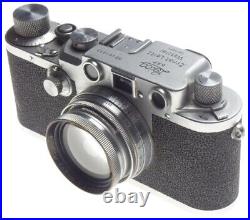 LEICA IIIc shark skin 35mm rangefinder camera Summitar f=5cm 12 case caps 2/50