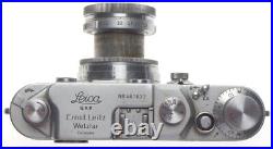 LEICA IIIc shark skin 35mm rangefinder camera Summitar f=5cm 12 case caps 2/50