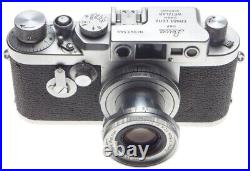 LEICA IIIg chrome 35mm rangefinder camera with 2.8/5cm Elmar 2.8 f=50mm lens kit