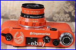 LEICA K. M. Kriegsmarine WWII Vintage 35mm Art Camera Orange Exclusive FED Based
