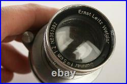 LEICA Leitz Summar Collapsible Lens 50mm f2 50/2 1937 LTM M39 Germany