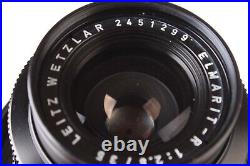 LEITZ Leica WETZLAR ELMARIT R 35mm Lens f2.8 withCase, Cap, Hood, Filter 3 Cam