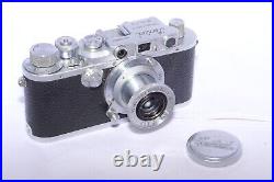 LEOTAX D IV vintage Leica Copy camera. Tokyo Opt. Co. 5cm/3.5 lens. Hood. Cap