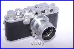 LEOTAX D IV vintage Leica Copy camera. Tokyo Opt. Co. 5cm/3.5 lens. Hood. Cap