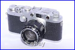 LEOTAX T 2L Elite vintage Leica Copy camera. Leonon 5cm/2 lens. Box. Case. Cap