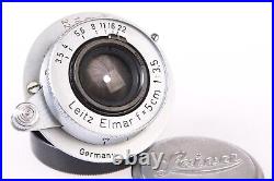 Legendary LEICA Red Scale Elmar 50mm 3.5 Lens LTM L39 withCaps Very Clean 1956