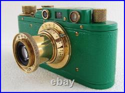 Leica-2(D) Wiking WWII Vintage Russian 35mm GREEN Camera + Lens Elmar EXCELLENT