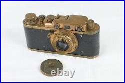 Leica D. R. P Ernst Leitz Wetzlar Film Camera Leitz Elmar 50mm f/3.5 GOLD Replica
