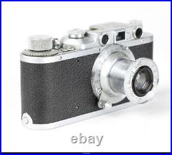 Leica II Chrom Camera withLens Elmar 3.5/5cm Case Cap Shade