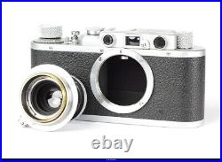 Leica II Chrom Camera withLens Elmar 3.5/5cm Case Cap Shade