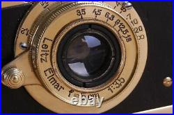Leica II D D. R. P. Camera lens Leitz Elmar Exclusive (Fed Zorki copy)