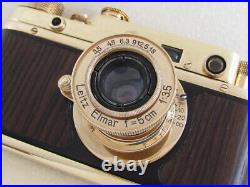 Leica-II(D) DasReich WWII Vintage Russian GOLD Camera + Lens Elmar F3.5/5cm EXC