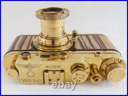 Leica-II(D) WIKING WWII Vintage Russian GOLD Camera + lens Leitz Elmar EXCELLENT