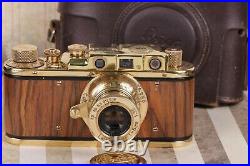 Leica-II Kriegsmarine KM + Leitz Elmar lens 35mm Art Camera Brown /Excellent
