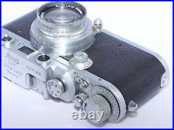 Leica IIIB with 5cm f2 Summar lens vintage 35mm rangefinder camera. Case, Filters