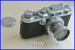 Leica IIIa DRP N-L camera body and Summar 5cm f2 lens and cap. Exc. Rare