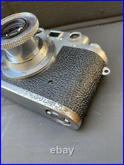 Leica IIIc 35mm Film Camera with Leitz Elmar Lens & Original Case 1939 Working