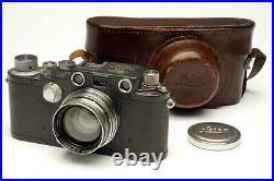 Leica IIIc K Gray 389946 with Summitar 5cm F/2 Lens and Case
