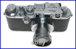 Leica IIIf 35mm film camera with Summar 5cm 12 lens case cap