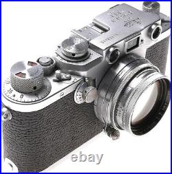 Leica IIIf chrome 35mm rangefinder camera Summitar f=5cm 12 lens 2/50 coated
