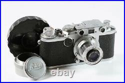 Leica IIf Red Dial Rangefinder 1953 & Rarity Elmar Red Scale With Adapter L090
