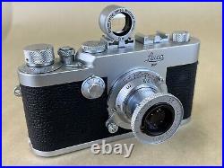 Leica Ig Vintage 1957 35mm Camera With 5cm Elmar Red Scale & Bright Line Finder