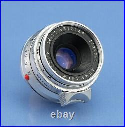 Leica Leitz 35mm Summaron F2.8 11306 Vintage Chrome M Lens +cap +uv +case