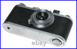 Leica Standard B chrome 5cm Elmar F3.5 case and lens cap