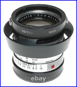 Leica Summilux 1.4/50 vintage lens hood 12585 cap