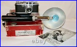 Leica Wartime IIIc With Red Shutter + 5cm f/3.5 Elmar + Selis Flash Unit In Box
