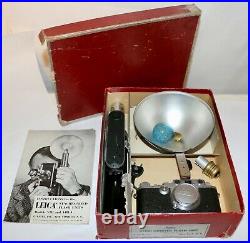 Leica Wartime IIIc With Red Shutter + 5cm f/3.5 Elmar + Selis Flash Unit In Box
