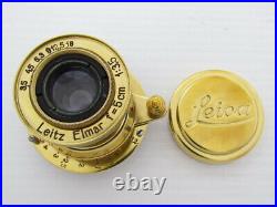 Leitz Elmar F3,5/5cm Vintage Russian M39 Gold Lens to RF camera Leica Fed Zorki