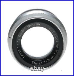 Leitz Elmar f=9cm 14 chrome rangefinder screw mount lens